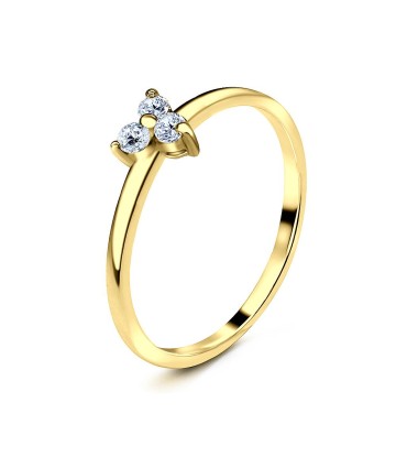 Gold Plated CZ Silver Rings NSR-2926-GP